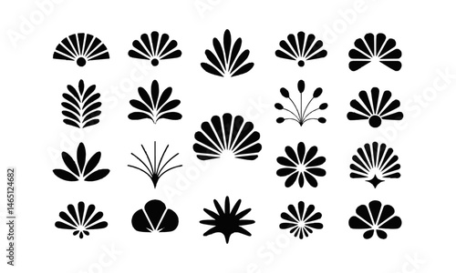 A modern vector illustration featuring a collection of decorative Art Deco motifs, easily scalable and editable.