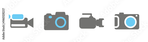 Photo and video camera icon vector. Camera icon set. Vector illustration eps 10