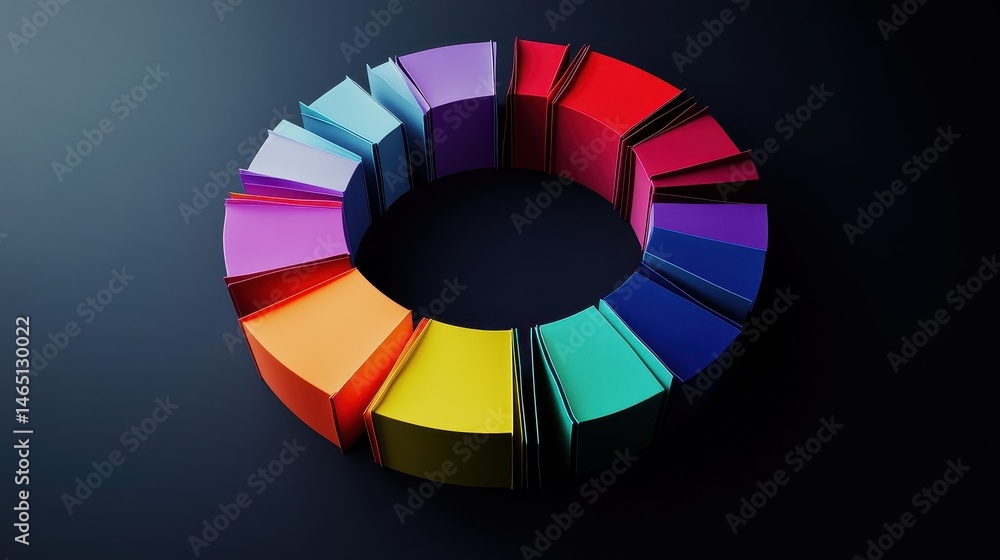 Obraz premium Creative circle chart with folded layers, [business data visual], [symbolizing depth and complexity in information]