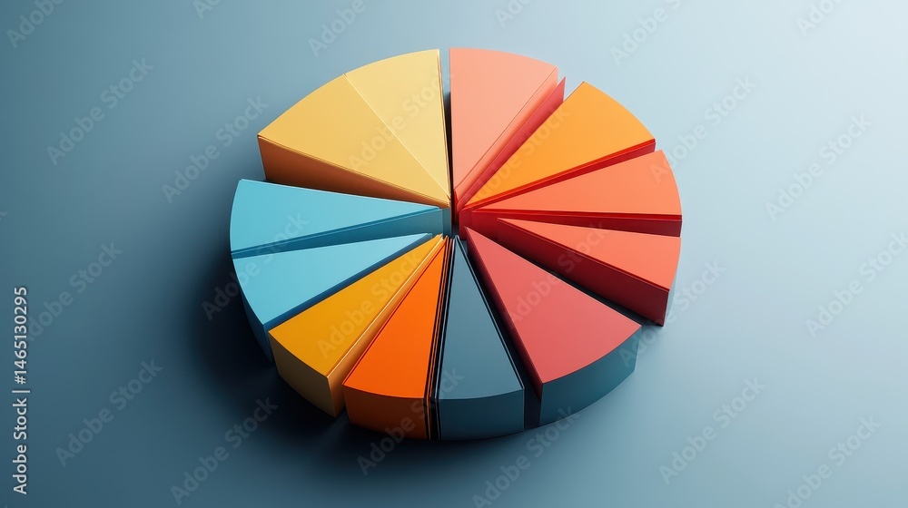 Fototapeta premium Creative circle chart with folded layers, [business data visual], [symbolizing depth and complexity in information]