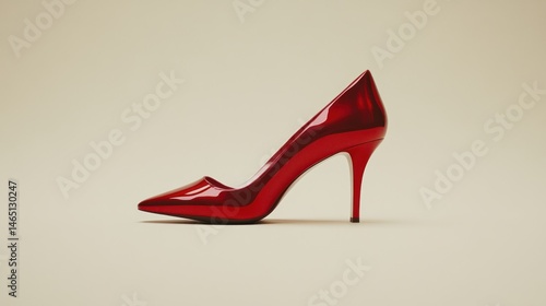 Red high-heeled pump