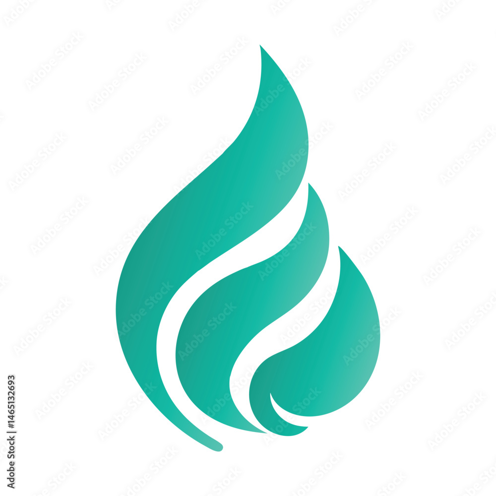 Obraz premium Abstract Flame Logo Against White Background
