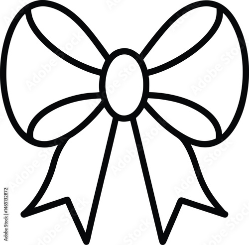 christmas ribbon bow icon vector