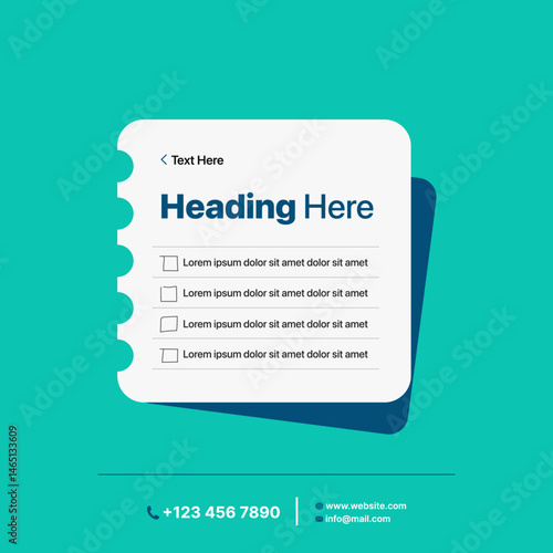 UI UX Style of Notepad Design - Flip Card Design - List Design - Kind of Note Pad Paper Design