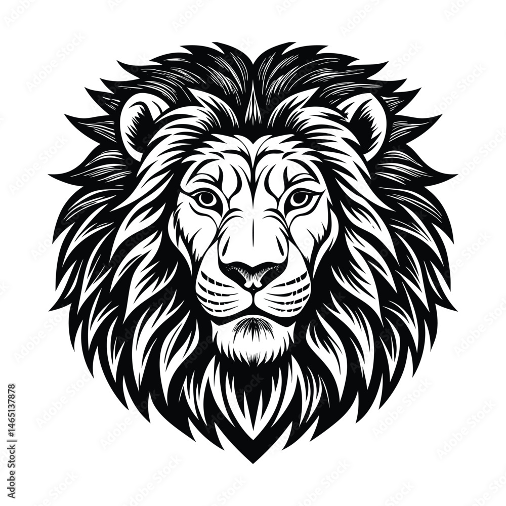 Fototapeta premium a lion head vector art silhouette