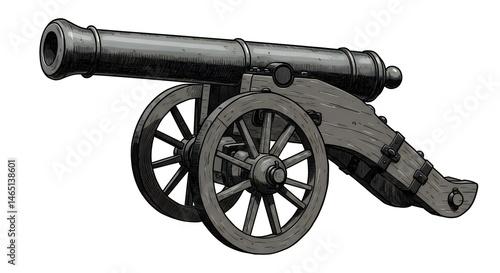 Wallpaper Mural Antique cannon illustration Torontodigital.ca
