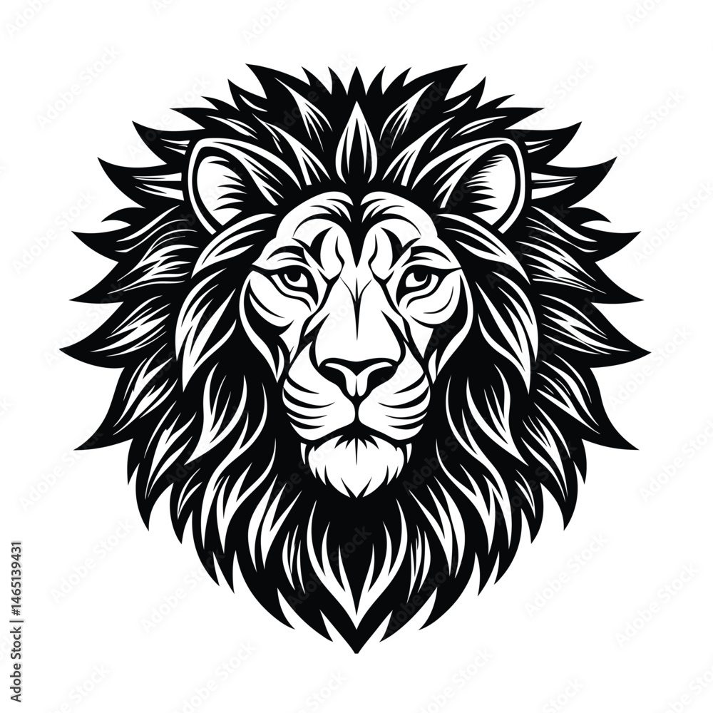 Obraz premium a lion head vector art silhouette