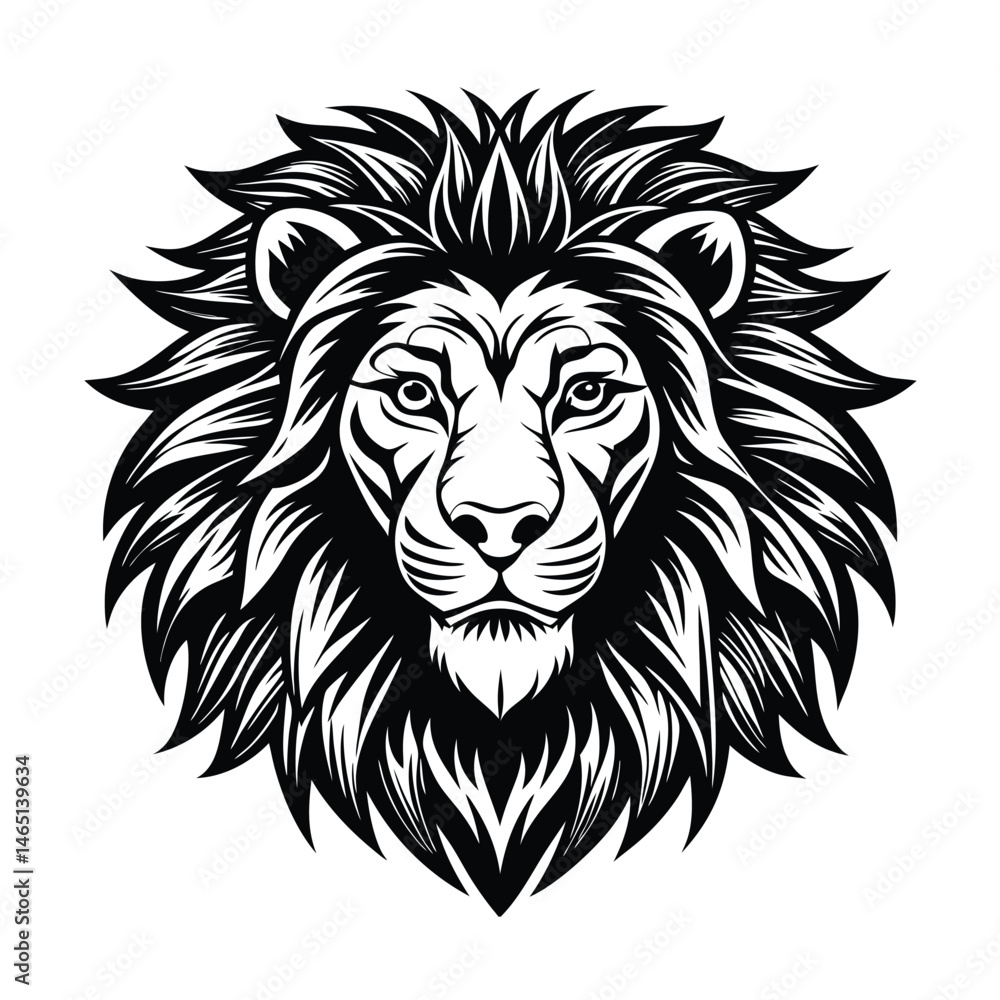 a lion head vector art silhouette a lion head vector art silhouette