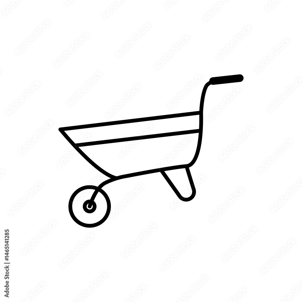 wheelbarrow icon. Construction tool. isolated on white background. wheelbarrow icon. Construction tool. isolated on white background.