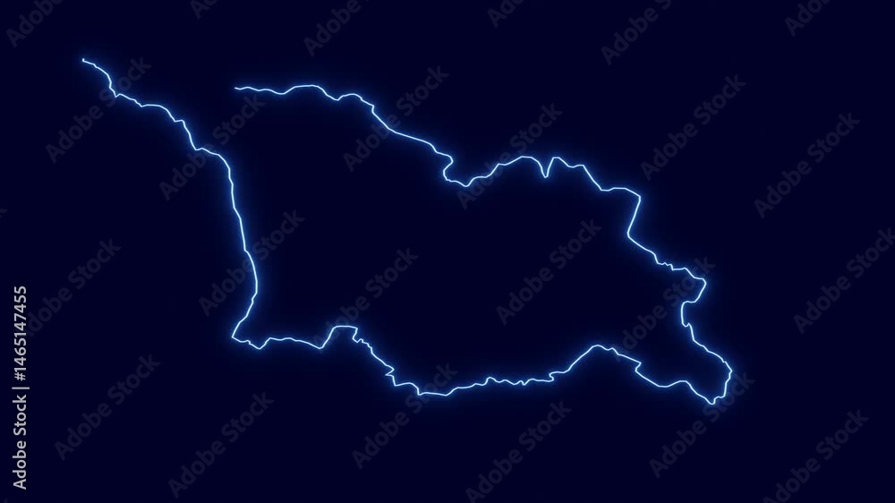 Abstract Georgia map outline animation