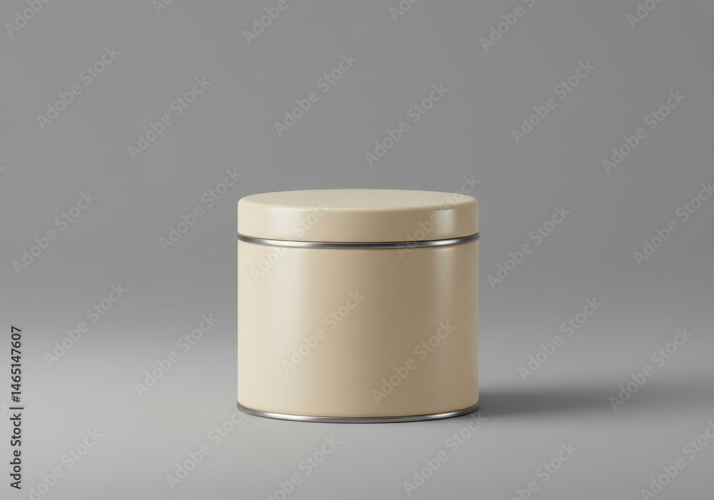 Metal tin mockup for food, cosmetic, or gift packaging design presentation Metal tin mockup for food, cosmetic, or gift packaging design presentation