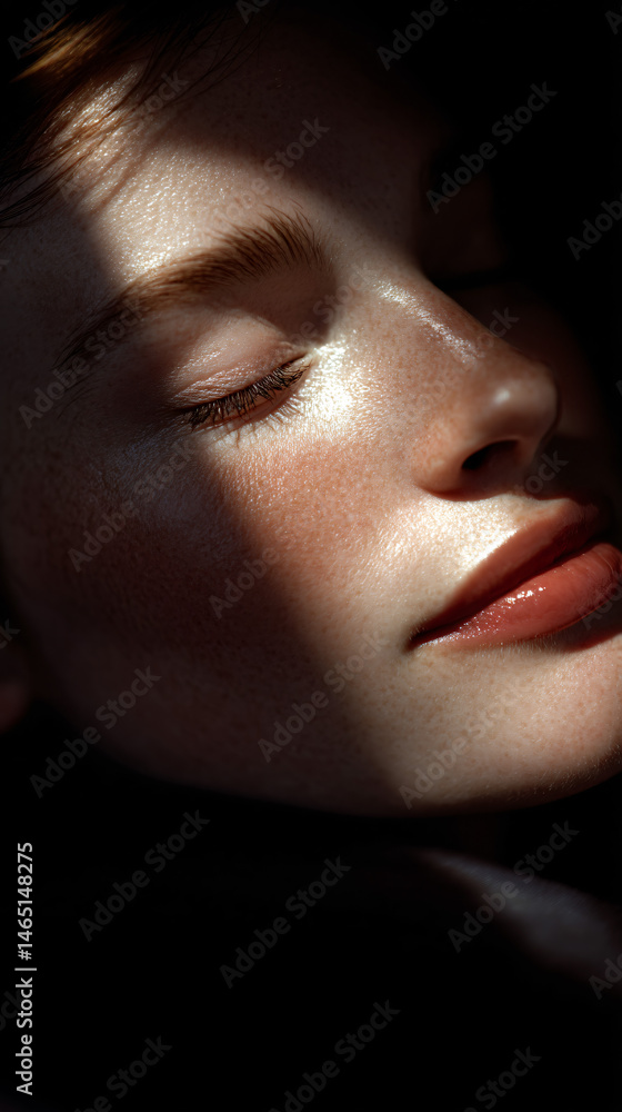 A woman with burn skin relaxing with unsympathetic eyes, enjoying a spa like atmosphere. A woman with burn skin relaxing with unsympathetic eyes, enjoying a spa like atmosphere.