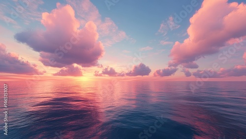 Fototapeta Naklejka Na Ścianę i Meble -  Serene sunset over tranquil ocean