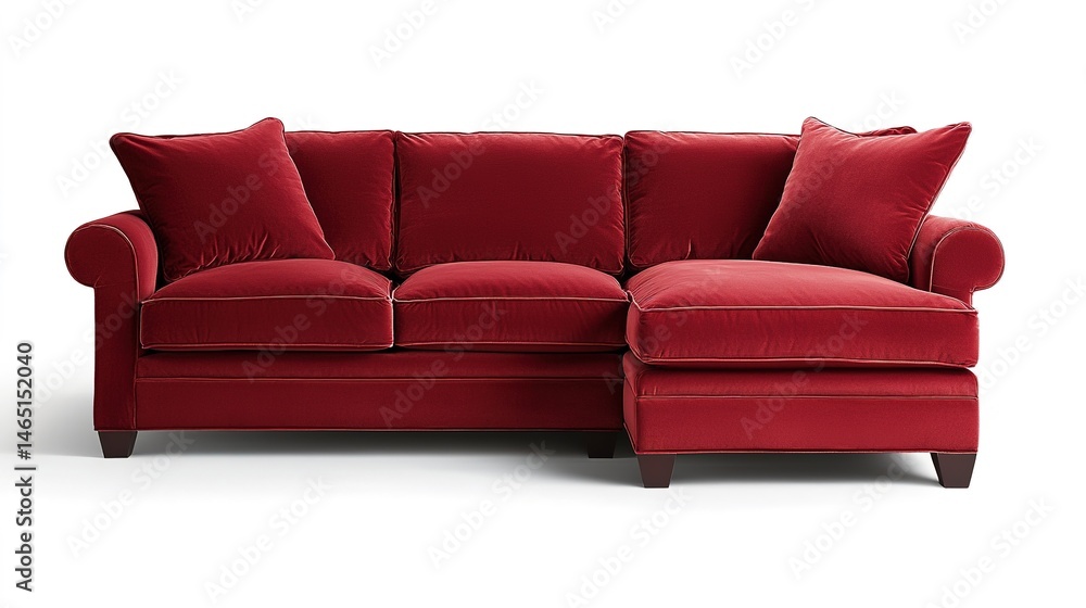 Fototapeta premium Luxurious crushed velvet sectional chaos in modern living room gigapixel quality cozy environment inviting view