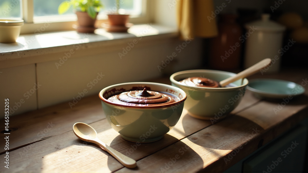 Obraz premium Rustic Kitchen Chocolate Pudding