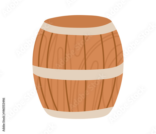 Wooden barrel with classic design used for storage and aging of beverages