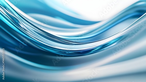 Mesmerizing blue abstract waves gently undulating in a seamless elegant flow of dynamic movement and tranquil serenity