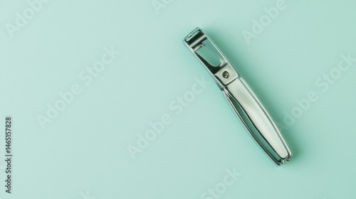 Wallpaper Mural Elegant metal and white garlic press on mint background Torontodigital.ca