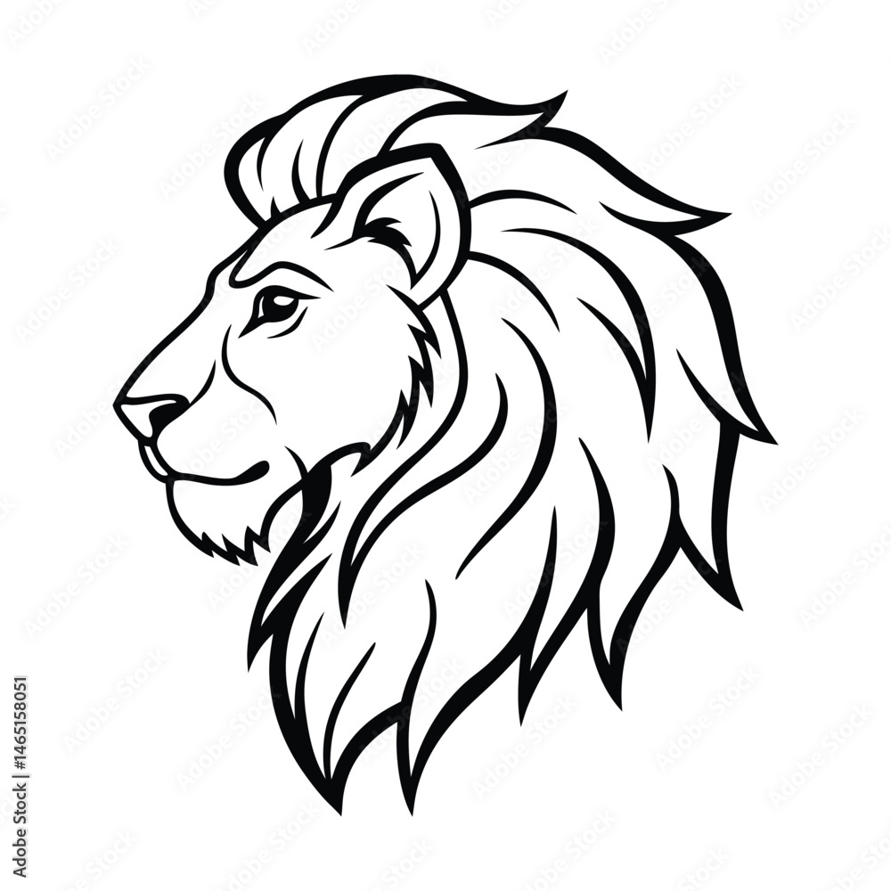 Fototapeta premium side lion logo vector art silhouette