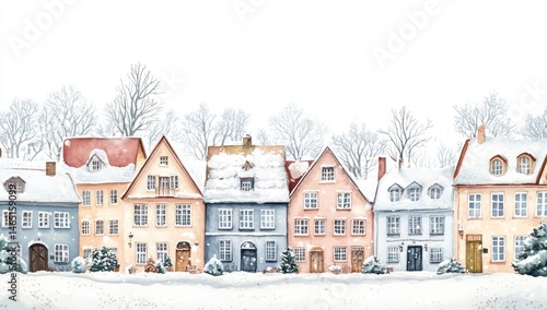 Winter wonderland town scene