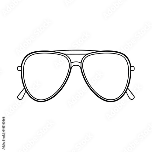 Aviator Outline Line Art Vector