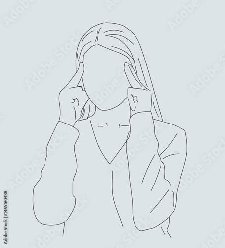 woman hold her head because of illness 