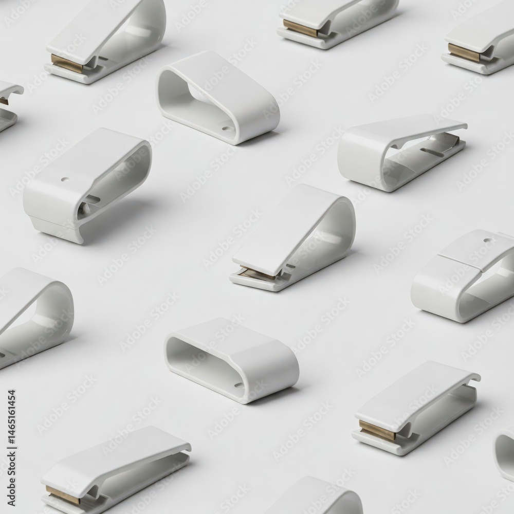 Fototapeta premium white cable management clips