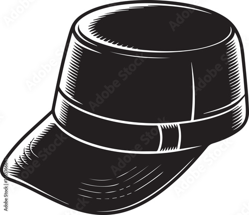 Golf Hat Silhouette Vector – Simple Black Sports Cap Illustration - EPS Format File