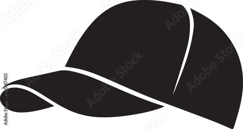 Golf Hat Silhouette Vector – Simple Black Sports Cap Illustration - EPS Format File