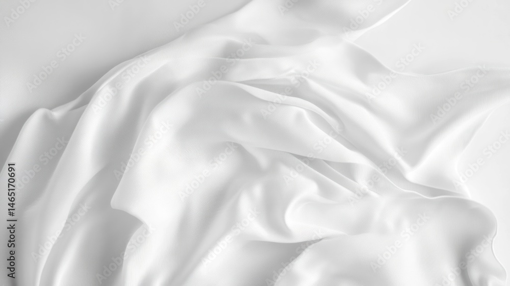Obraz premium White fabric draped in soft folds