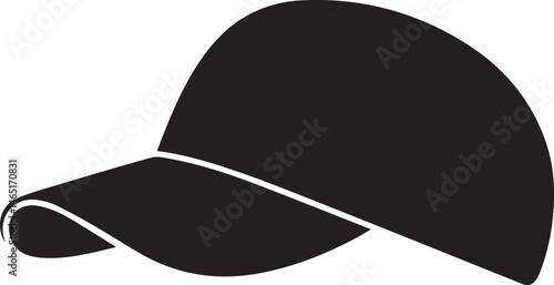 Golf Hat Silhouette Vector – Simple Black Sports Cap Illustration - EPS Format File