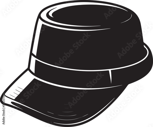 Golf Hat Silhouette Vector – Simple Black Sports Cap Illustration - EPS Format File
