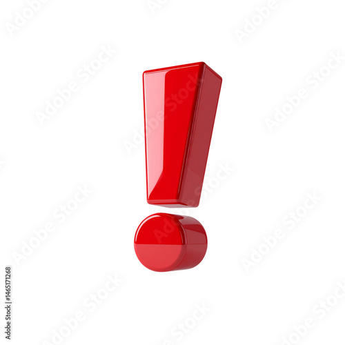 Attention getter red exclamation point symbol sign icon warning error alert on transparent background