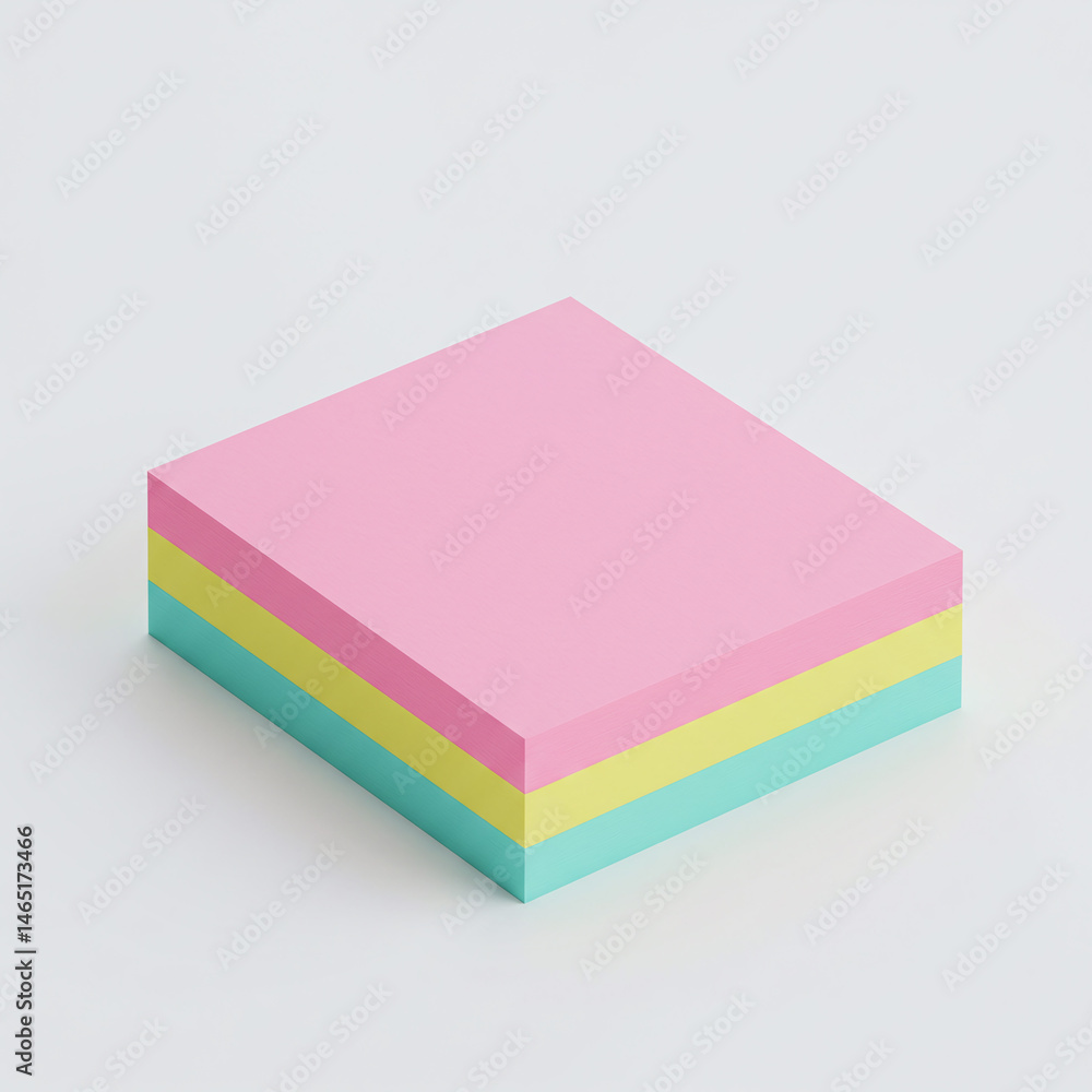 Colorful Sticky Notes Stack on White Background Colorful Sticky Notes Stack on White Background