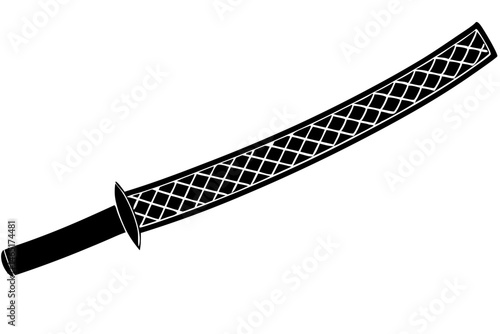 Katana silhouette vector illustration traditional japanese sword weapon on white, katana, silhouette, sword, japanese, weapon, samurai, martial arts, vector, illustration, traditional, warrior, combat