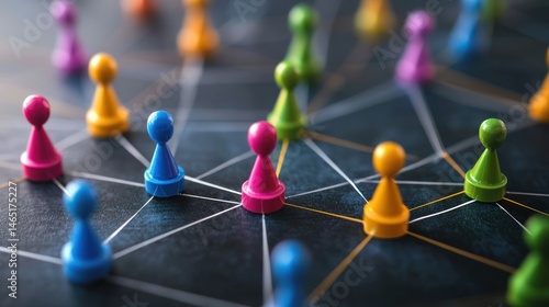 Pinned team collaboration chart with different roles highlighted