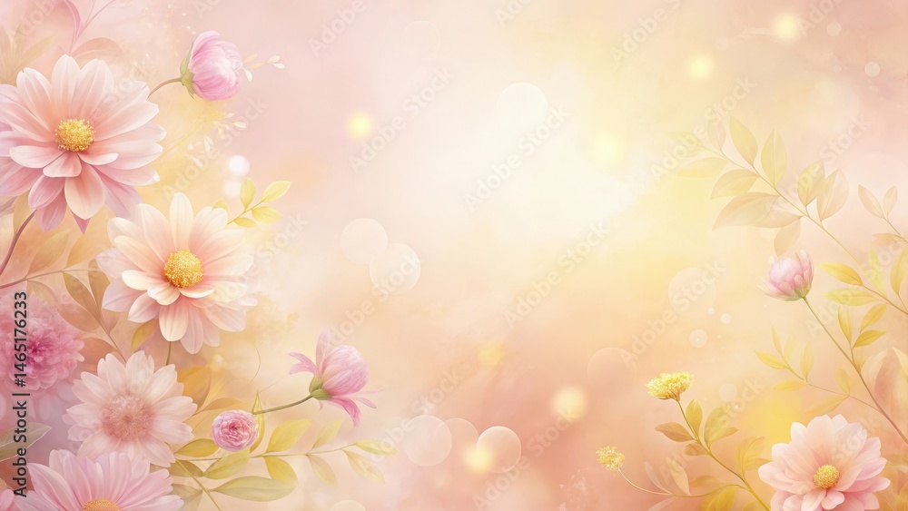 Pastel Pink Floral Background with Soft Yellow Overtones, Gentle Hues , calming, abstract, calming, abstract, soft Pastel Pink Floral Background with Soft Yellow Overtones, Gentle Hues , calming, abstract, calming, abstract, soft