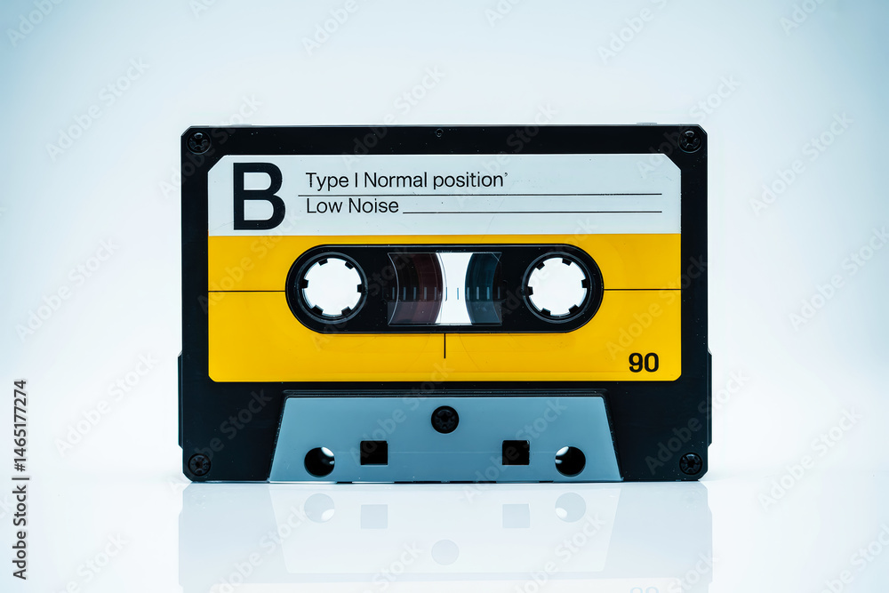 Fototapeta premium Close-up of a vintage audio cassette tape.