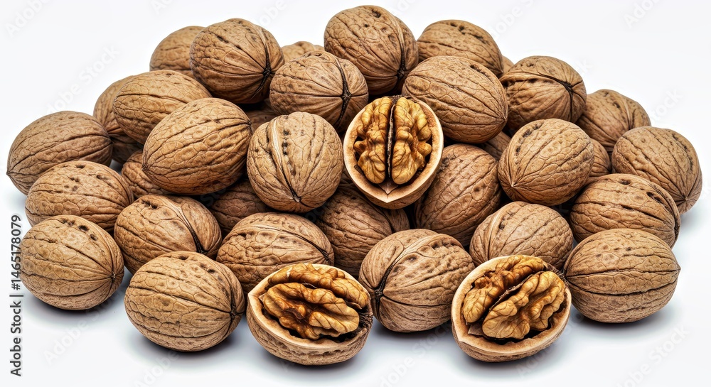 Walnuts in Shell on a Clean White Background Natural Nut Walnuts in Shell on a Clean White Background Natural Nut