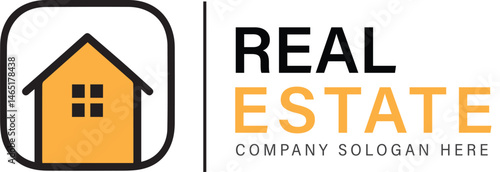 Real Estate Logo with House Icon