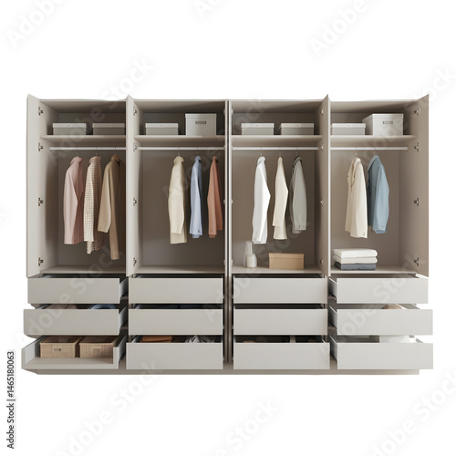 Closed Wardrobe Isolated on White Background