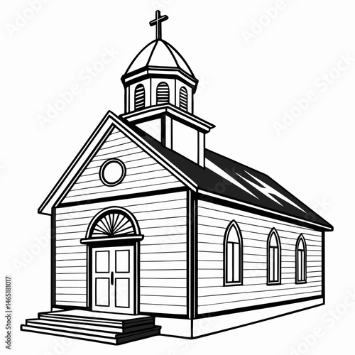 church silhouette vector