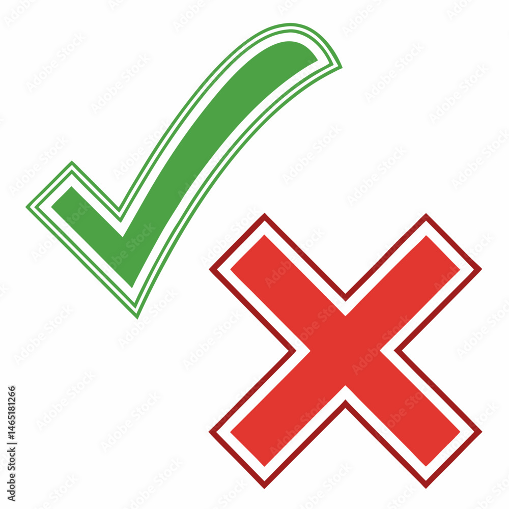 tick and cross tick and cross