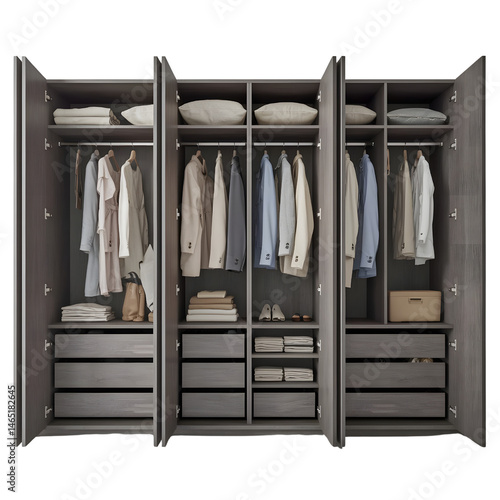 Closed Wardrobe Isolated on White Background