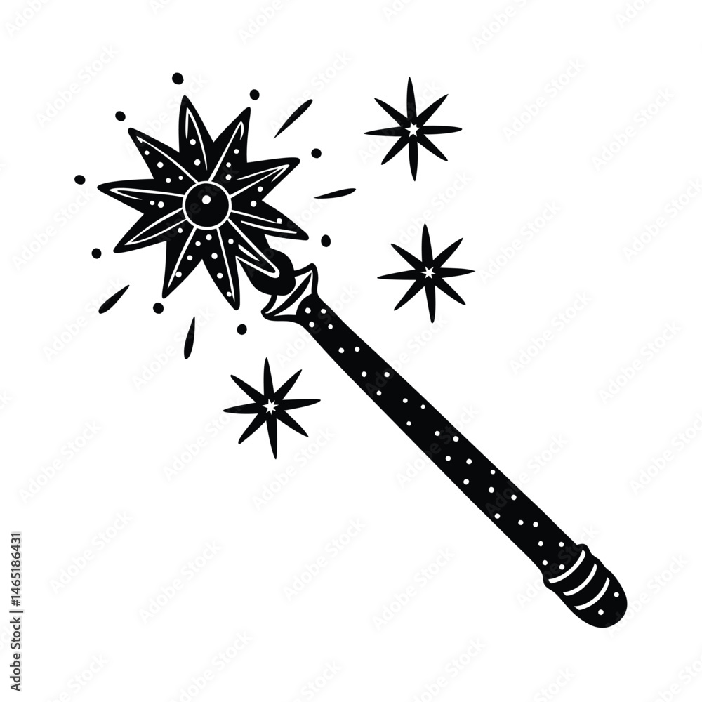 Fototapeta premium a magic wand tiny sparkles vector art silhouette