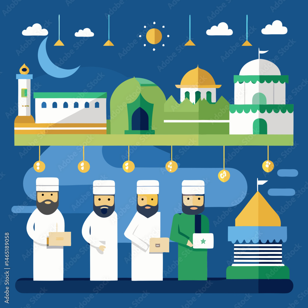 Obraz premium Eid al-adha vector illustration