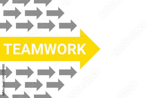 Teamwork arrow leading gray arrows on a transparent background