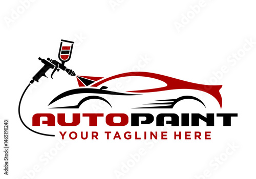 Auto painting logo vector illustration. Simple letter design icon of car service
