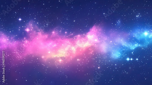 Wallpaper Mural Cosmic nebula, vibrant colors, star-filled Torontodigital.ca