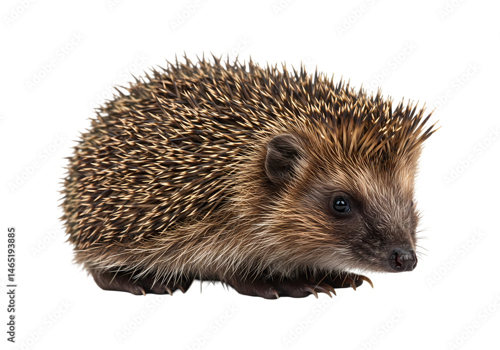 Fototapeta premium Adorable Hedgehog Image HighResolution Photo of a Cute Hedgehog isolated on white background